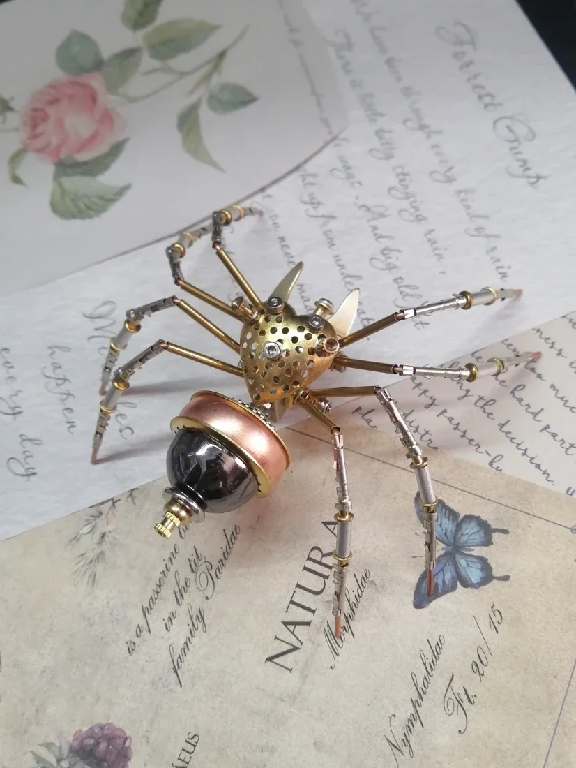 Kit de modèle d'araignée sautante en métal, insectes mécaniques Steampunk, puzzles 3D, modèles d'assemblage en métal, puzzle jouet