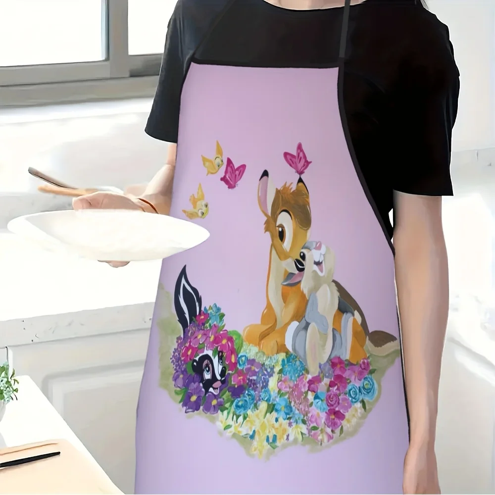 قطعة واحدة من مريلة بطابع بامبي، مثالية للمطبخ والتنظيف المنزلي، والطبخ المنزلي، ومريلة نادل الشيف للمقاهي ومطاعم الشواء، ومستلزمات المطبخ، وهدايا العطلات #5