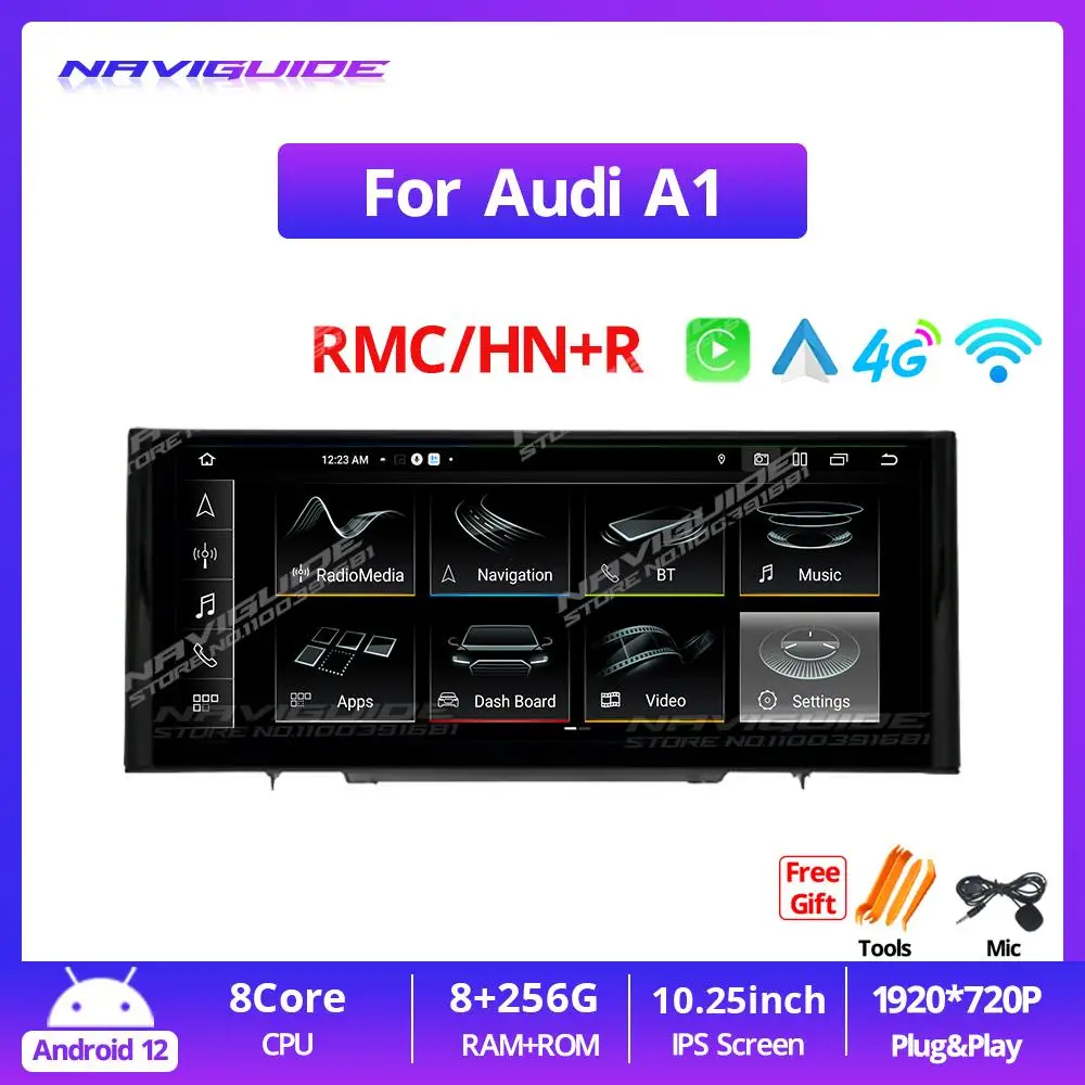 

Автомобильный мультимедийный плеер IDE, 10,25 дюйма, Android 11, для Audi A1 LHD 2012-2018 RMC HN + R Carplay, головное устройство, Android, GPS, Bluetooth