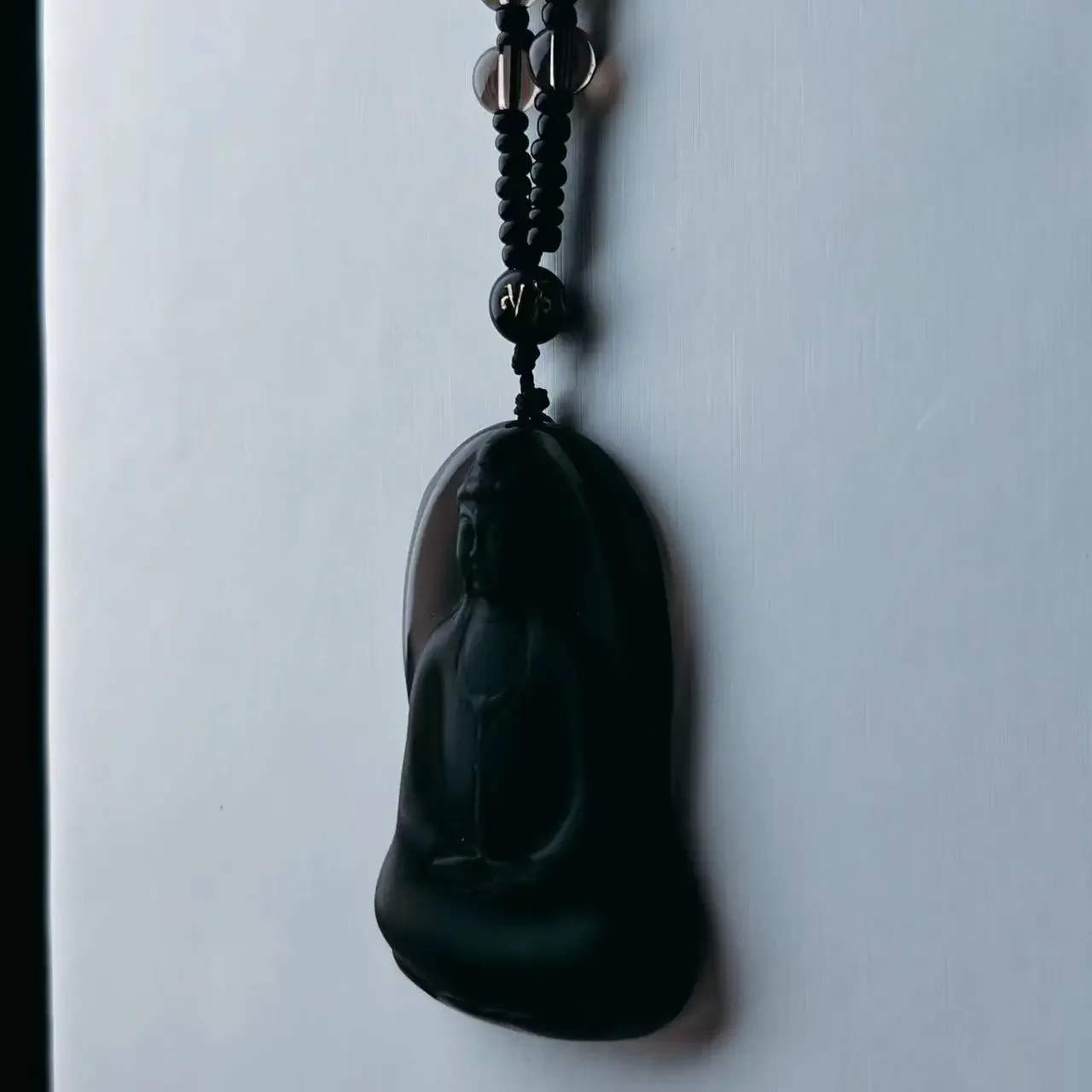 Black Buddha Pendant - Natural Stone for Good Luck and Protection, Suitable for Daily Wear, Couples Gifts