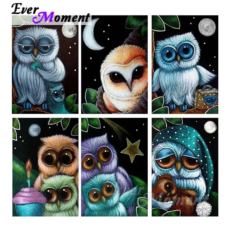 

Owl Picture Mosaic 5D DIY Ever Moment Diamond Painting Full Square Drill Handmade Stone Wall Decor For Home Needlework S2F1067