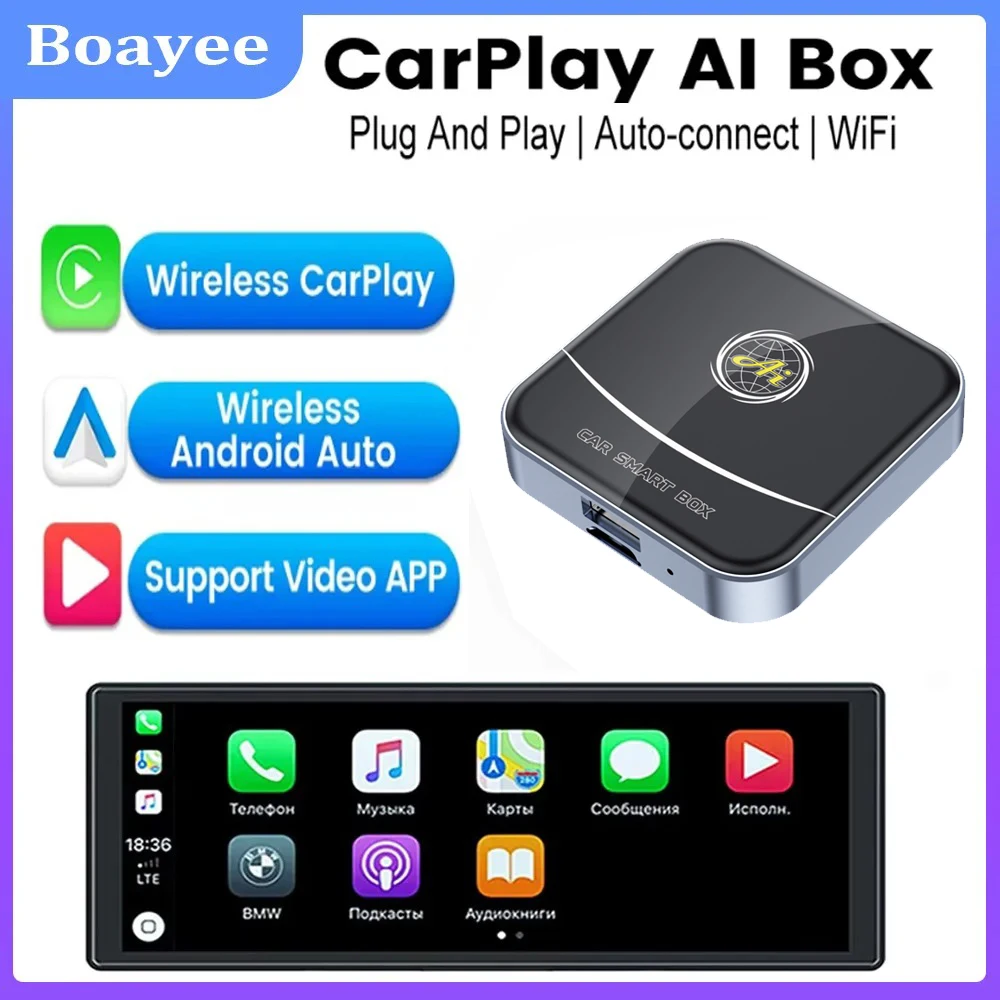 

2in1 wireless carplay adapter For iPhone apple android auto mini wireless carplay adapter Smart AI Box 4G carplay Youtube