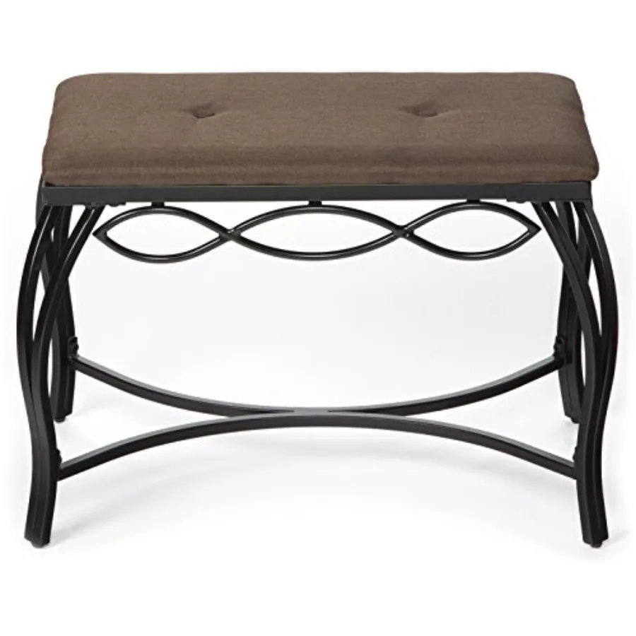 

Shoe Bench - Vanity Seat for Makeup Room, Dressing Stool, Entryway Bench - Powder Coated, Upholstered, Space Saving