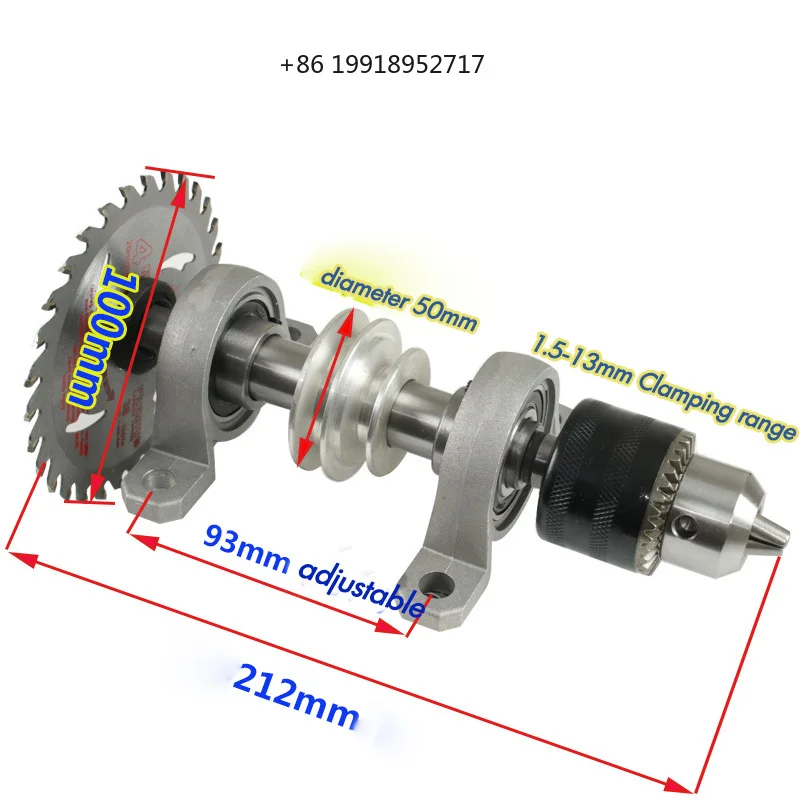 Woodworking Cutting Machine Spindle Bearing Seat Drill Chuck Set DIY Grinding Spindle Bearing Seat Lathe Punching Machine