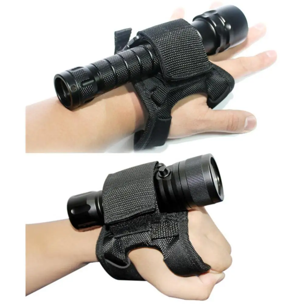 Outdoor Underwater Swimming Diving LED Torch Flashlight Holder Hands Free Glove