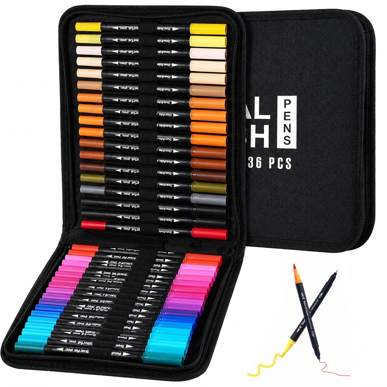 

Professional Art 24/36-Color Marker Set, Dual-Tip Fine and Brush Tip Pens, Suitable for Stone, Wood, Calligraphy