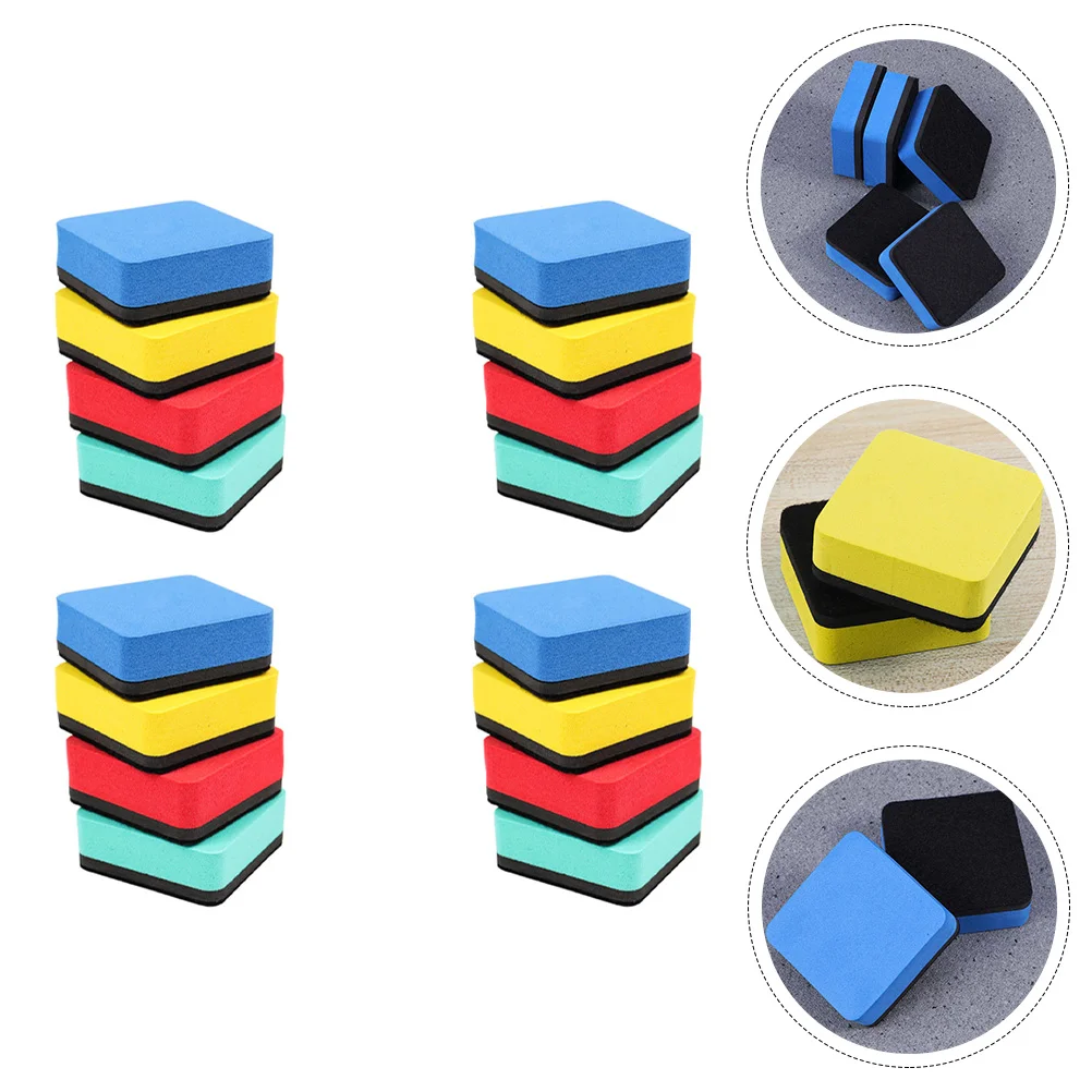 

24 Pcs Square Whiteboard Eraser Erasers Multi Purpose Cleaner Felt Cloth School Accessories Office