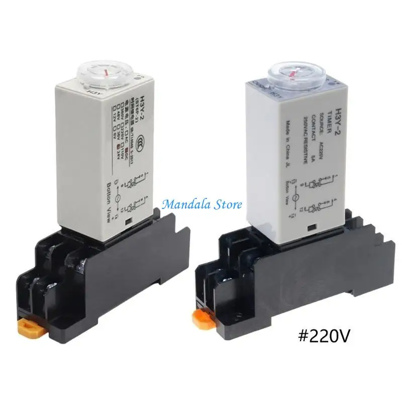 U2JC Time Relays Power On Delay Rotary Knob 0-60 Seconds Timers Delay Timers With Base Socket Power On Time Relays Enduring