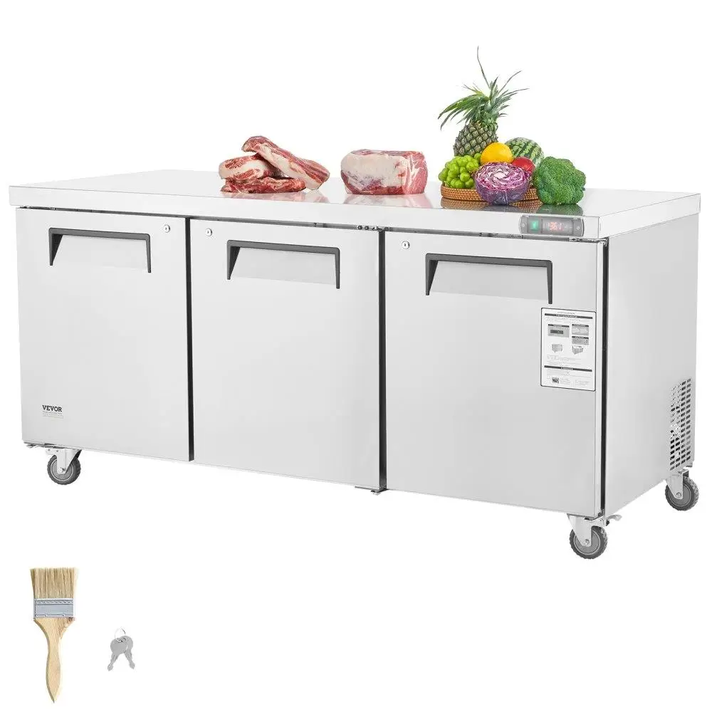 

72-дюймовый коммерческий холодильник, стол для приготовления сэндвичей, холодильник для хранения на 20 кубических футов для ресторанов, кафе, общественного питания