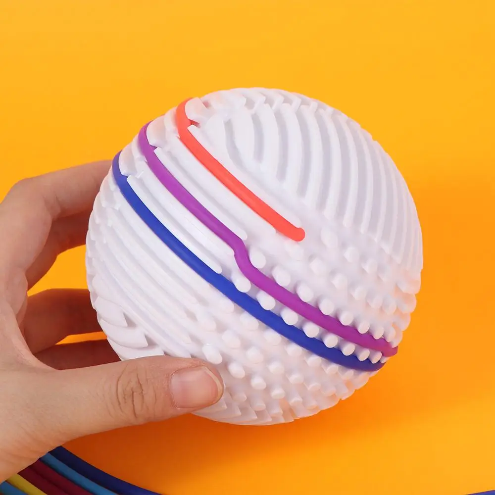 Boule d'activité sensorielle Montessori stéréoscopique 3D, matériau en Silicone, couleur arc-en-ciel, motricité, corde torsadée, conception à faire soi-même