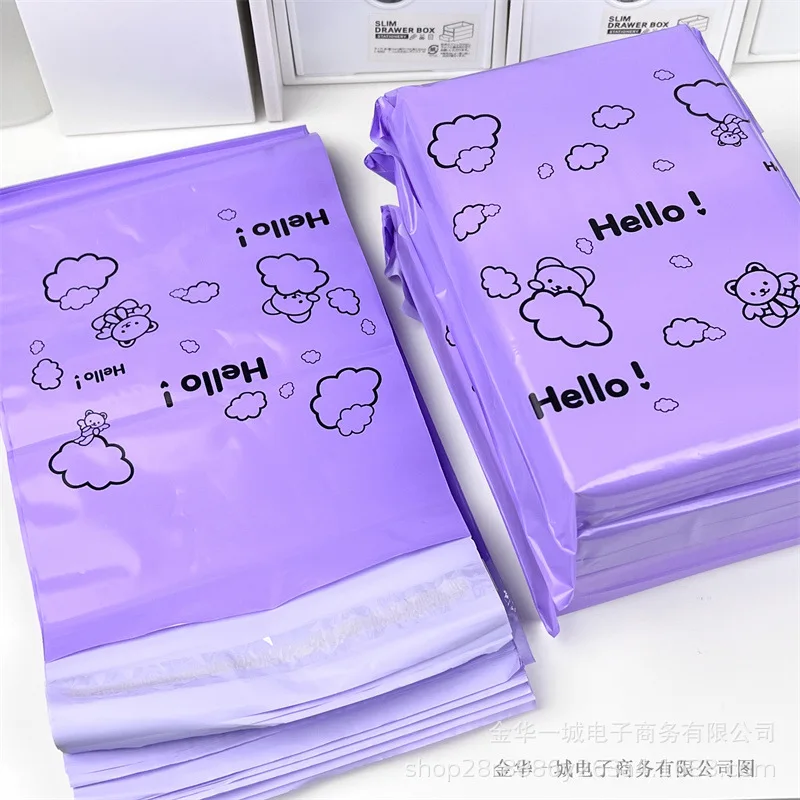 10Pcs Colorful Bear Courier Bag Envelope Packaging Bags Pink Waterproof Self Adhesive Seal Pouch Shipping Mailing Transport Bag