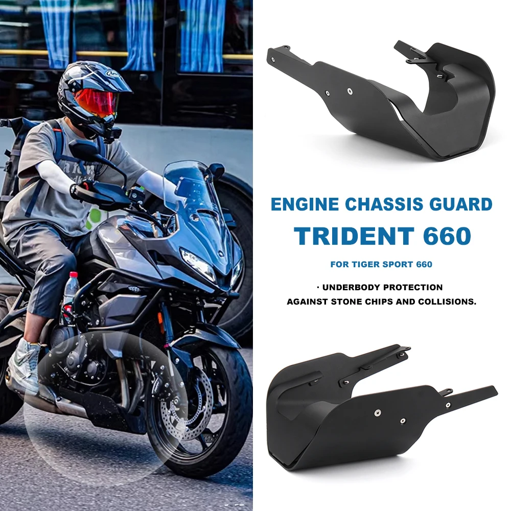 

For Tiger Sport 660 2022- Trident 660 2021- Accessories Engine Chassis Guard Protection Cover Skid Plate Bash Frame Protector