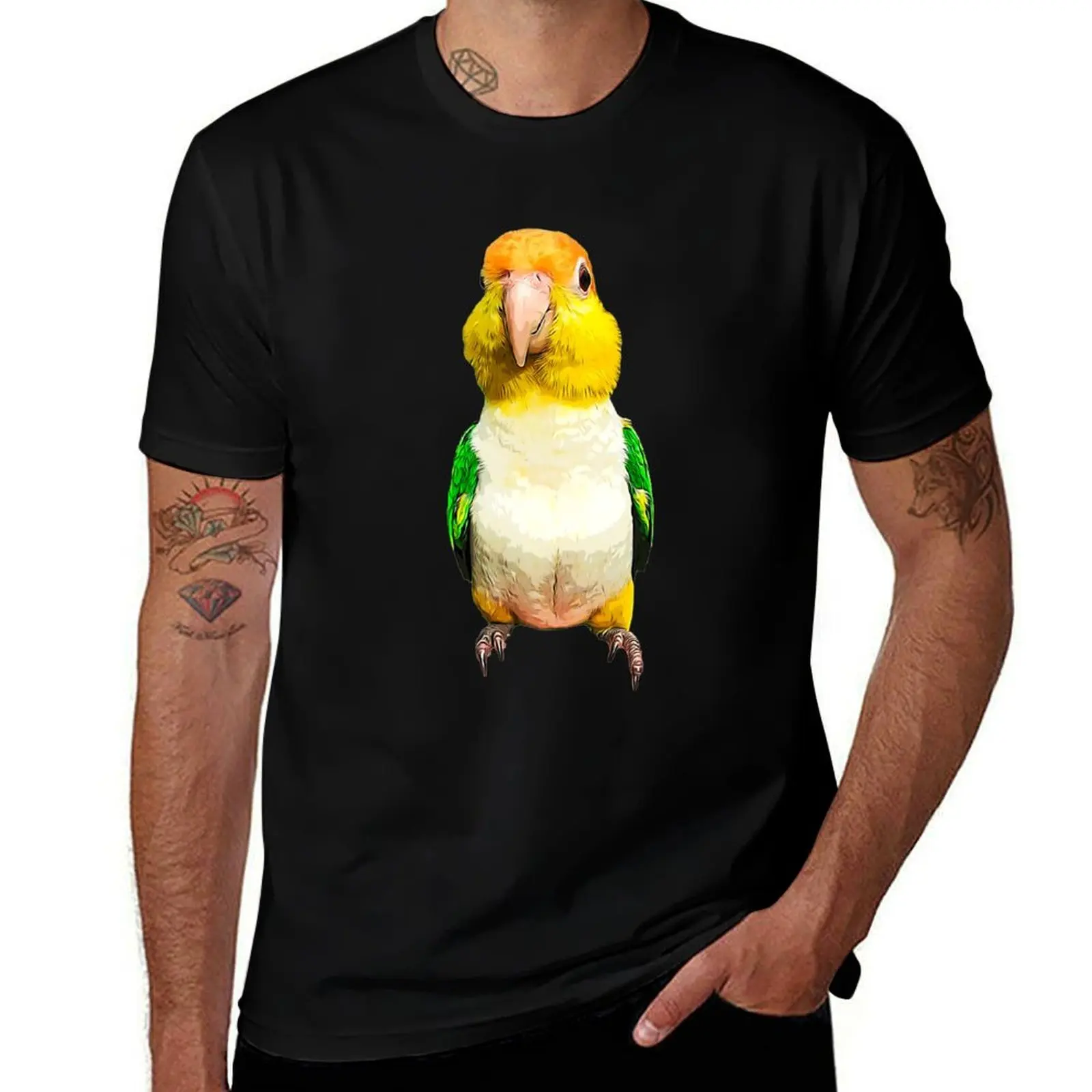 

White Bellied Caique Parrot T-Shirt g man t shirts for men man t shirt graphic T-Shirt