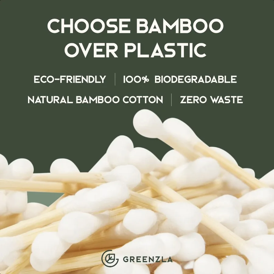 Confezione da 600 tamponi di cotone organico Tamponi per orecchie ipoallergenici naturali biodegradabili senza cloro CrueltyFree Viene forniti con EcoFriendly Ho