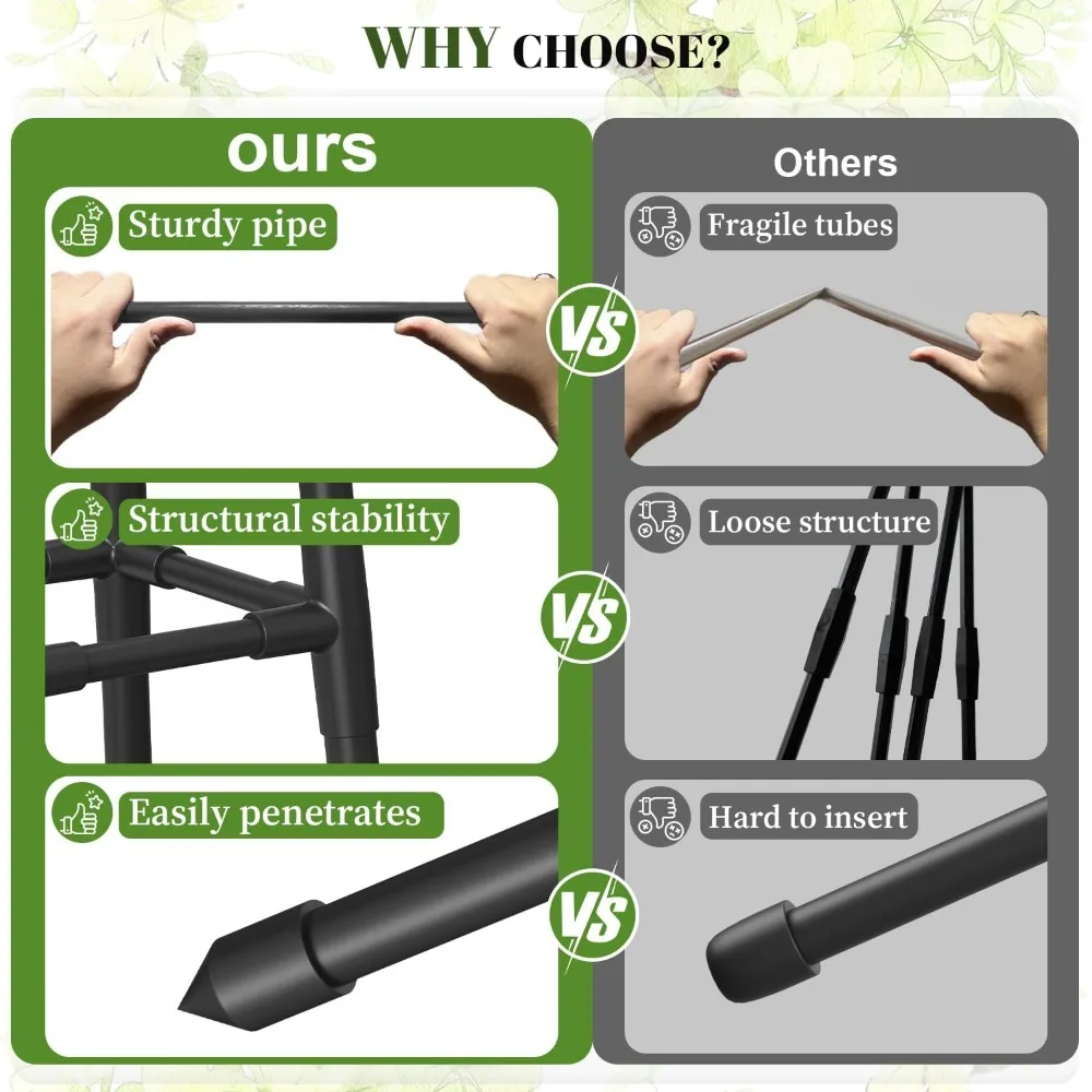 6 FT Obelisk Trellis for Climbing Plants, Garden Trellis with Thickened Plastic-Coated Metal Pipes, Outdoor & Indoor Plant Support, Black - view 5
