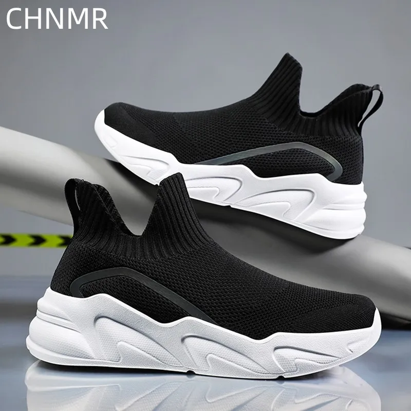 Men's Casual Sports Breathable Flying Weaving Couple Socks Shoes Fashion All-match Round Toe Flexible Large Size Sneakers 36-48