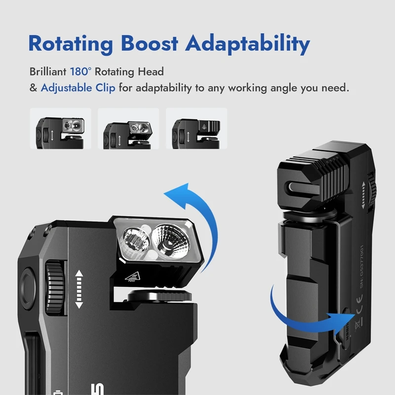 WUBEN G5 Mini EDC Light Portable Pocket Flashlight 400Lumens Waterproof Magnetic Tail 52g Ultra-lightweight 180° Rotating Head