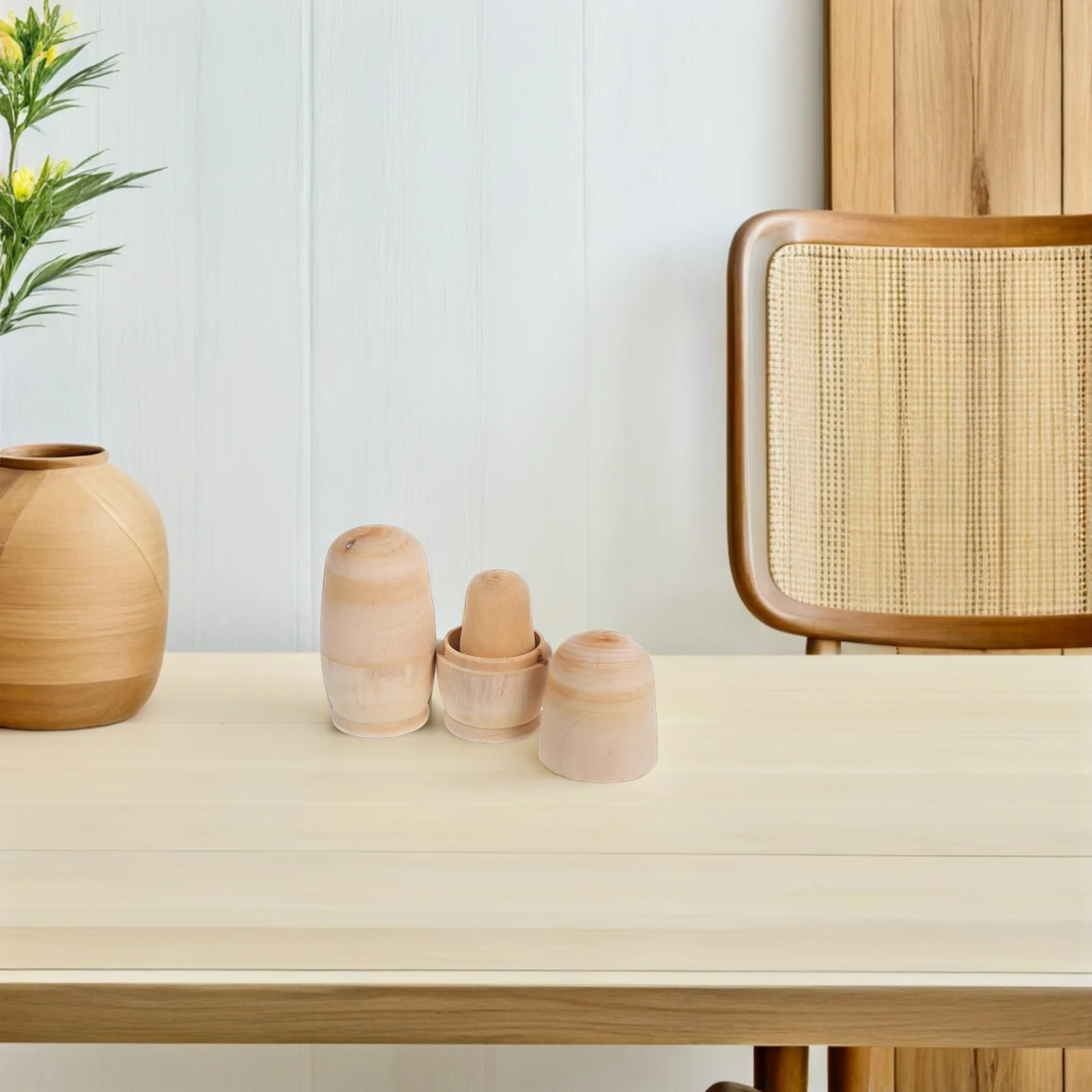 

2Sets Russian Matrioska DIY Wooden Craft Kit Unfinished Painting Playset for Kids Fun Creative Art -Child Bonding