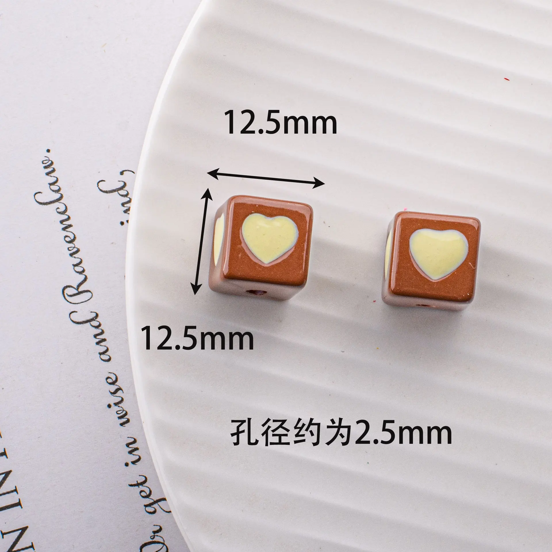 Jewelry Findings 100pcs 12mm Lovely Oil Drop Heart Painting Colorful Cube Square Acrylic Beads Ornament Accessory Beading