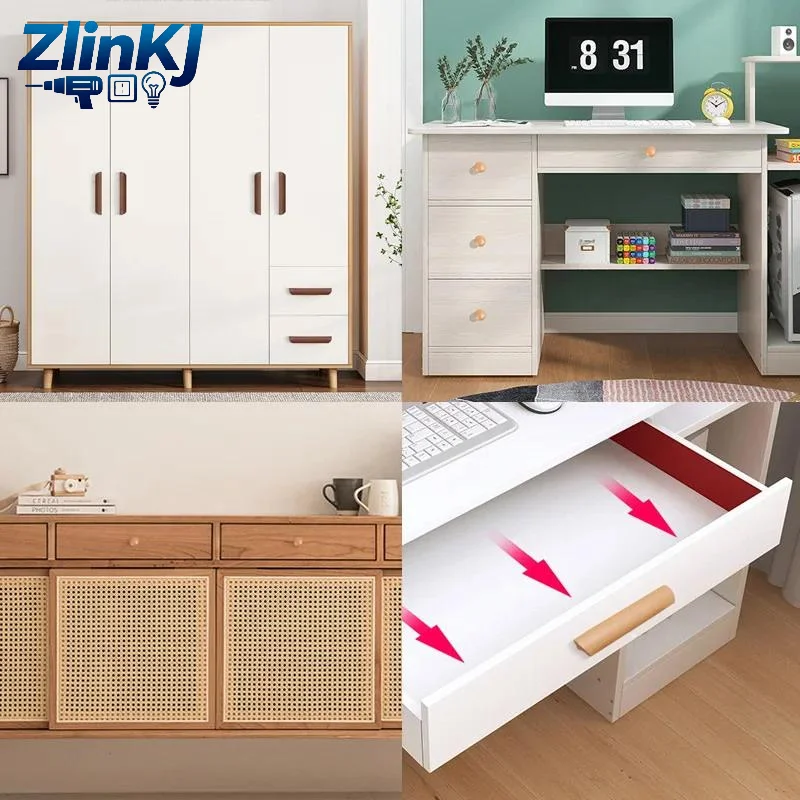 1Pcs Nordic Solid Walnut Drawer Pulls Kitchen Wardrobe Cabinet Knobs With Screws