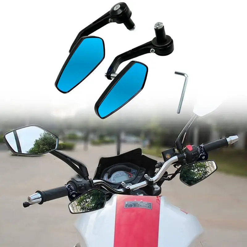 Motorcycle Rear View Reflector Cycling Bar End Rearview Reflectors Good Clarity Cycling Accessories For Outdoor Riding Urban