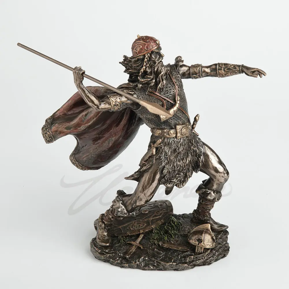 Vintage Norse Viking Warrior Statue Medieval Knight Figurine European Home Decor Retro Myth Art Craft Collectible Ornament Gift