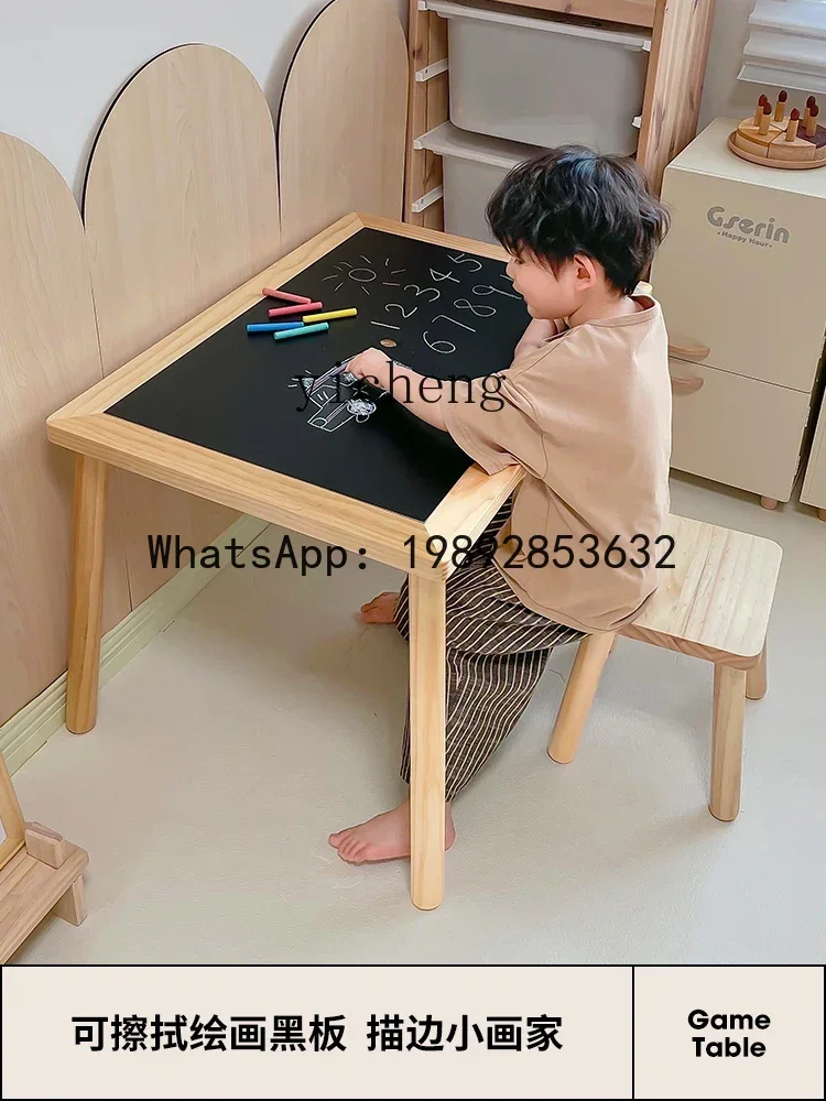 AG  Solid Wood  Multifunctional Building Block Table Painting Desk Baby Playing Water Sand Sensory Game Peanut Table