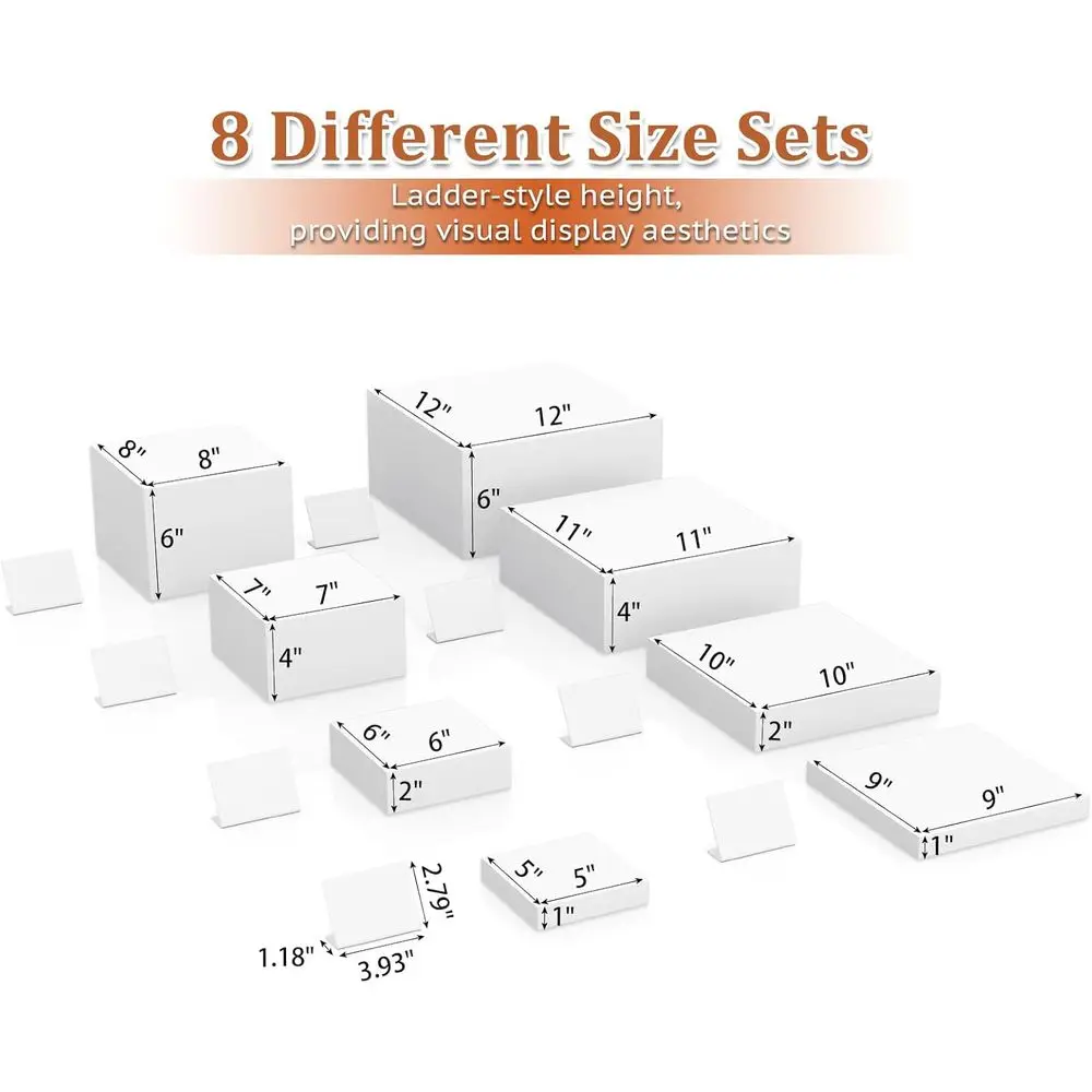 8 STKS Buffetverhogers, Acryl Grote Voedselverhogers met Miniborden, Buffettafel Acryl Kubus Displaystandaards Boxverhogers voor Party Cat