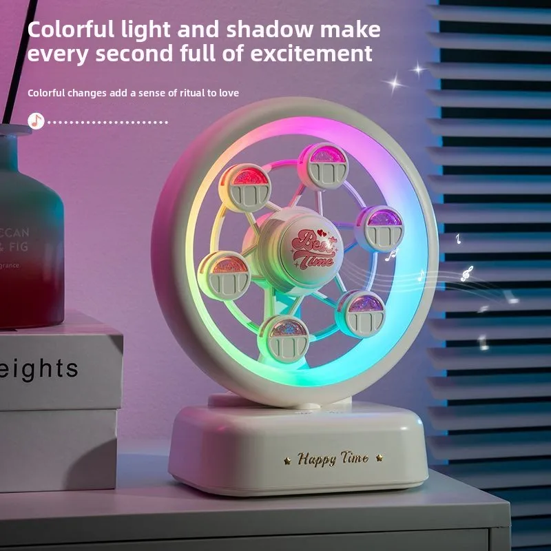 Night Light Ferris Wheel Desktop Bluetooth Music Box Audio Speaker Night Lamp Station Birthday Creative Gift Ornament Desk Decor
