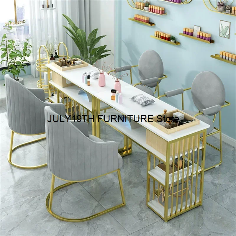 Modern Minimalist Marble Manicure Table and Chair Set Salon Furniture Nordic Nail Table Professional Manicure desk with Drawer Z