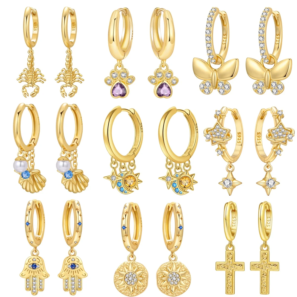 S925 Sterling Silver Earrings Exquisite 18K gold-plated Earrings Original Fashion Jewelry Birthday Gift For Women