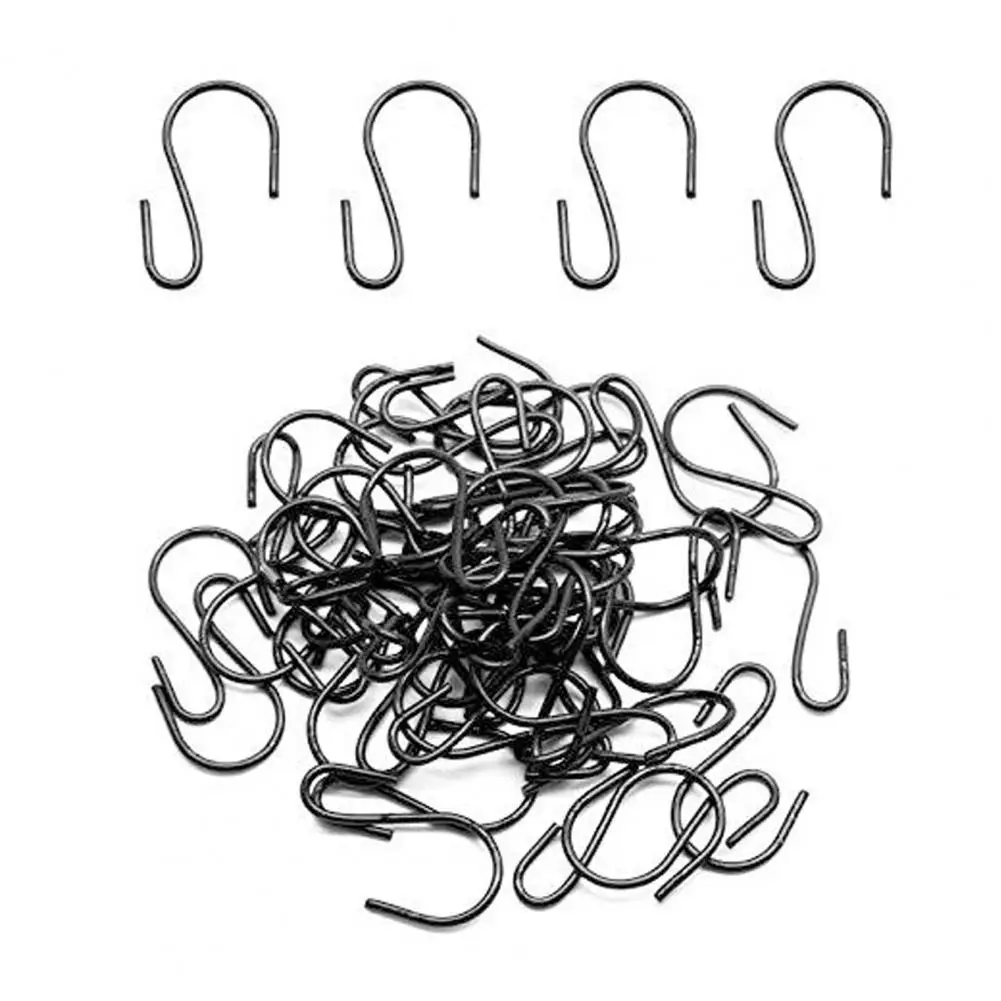 100Pcs Mini S Hooks Christmas Pendant Ornament Jewelry Display Hanging Small S Shaped Hanger Metal Hooks