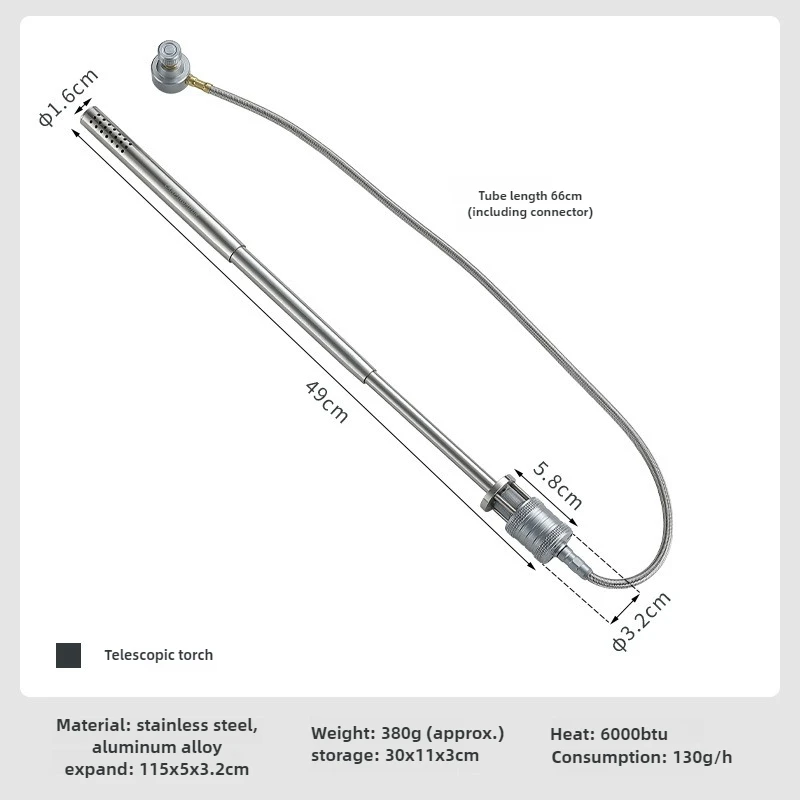 Campingmoon XD-6 Stainless Steel Fire Torch for Outdoor Camping and Barbecue Camping Gear