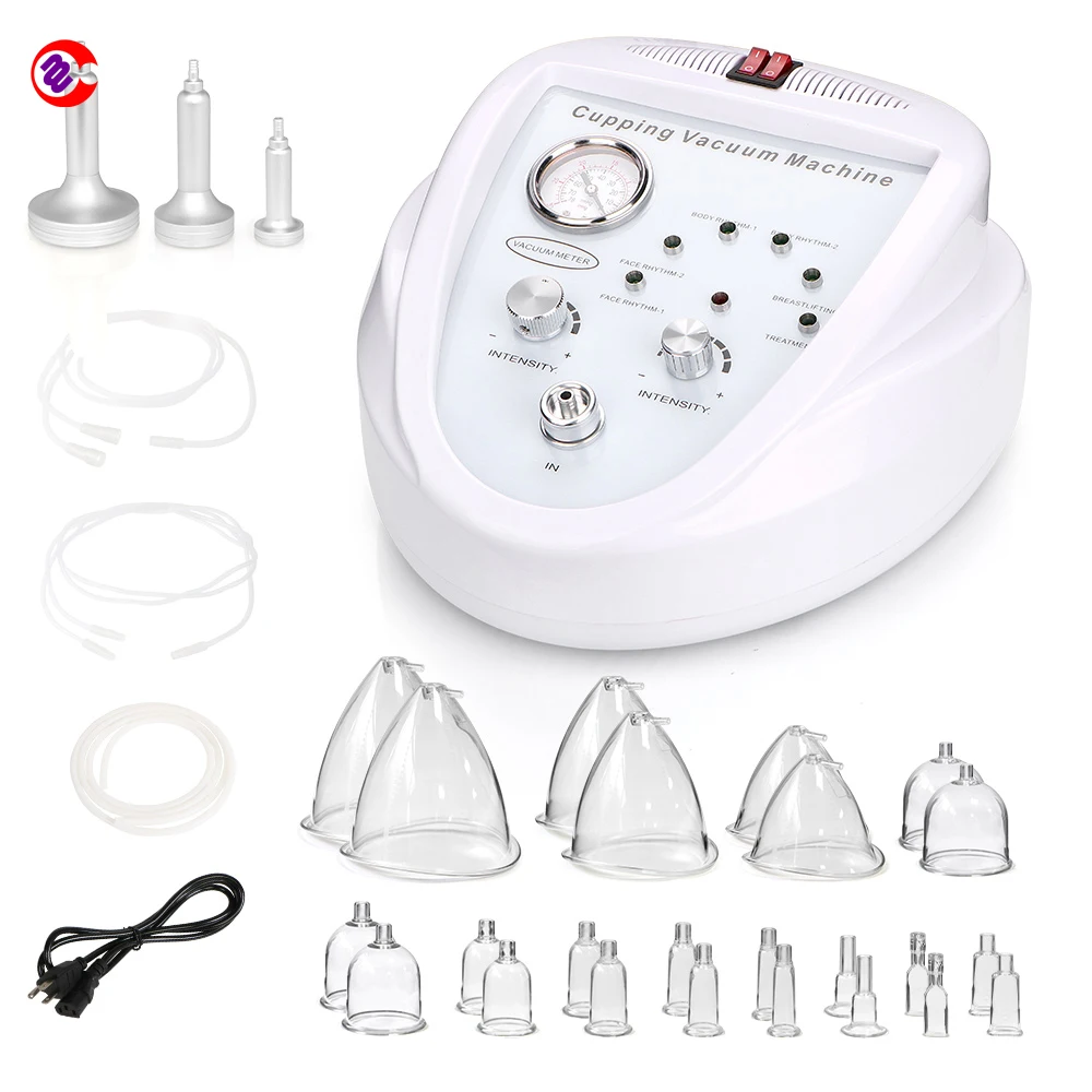 

Woman use vacuum suction pump / vacuum butt lifting machine buttocks breast enlargement