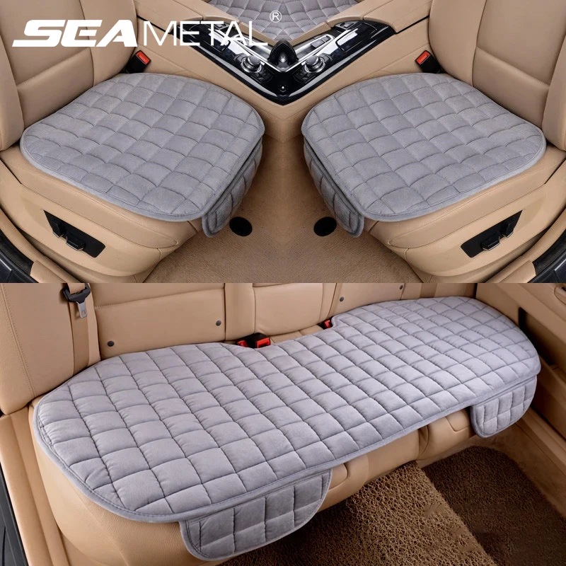 SEAMETAL Plush Car Seat Cover Anti Scratch Automotive Seat Protector Cushion Auto Front/Rear Seat Pad Universal for Sedan Suv