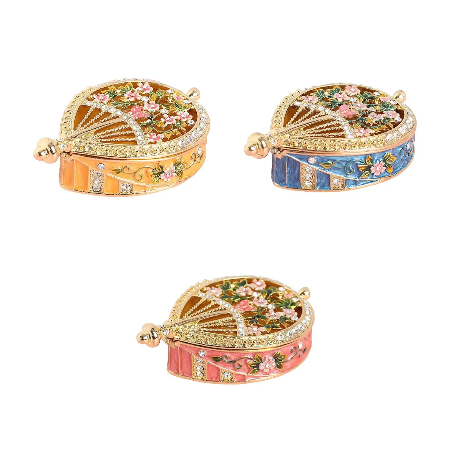 

Enamel Jewelry Box Trinket Case Small Trinket Box for Bathroom Dorm Desktop