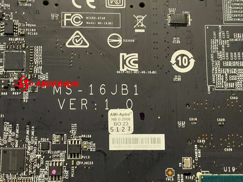 MS-16JB1 REV 1.0 MS-179B FOR MSI MS-16JB MS-179B1 LAPTOP Motherboard GE62 GP62 GE62VR GE72 GE72VR GP72  100% Works perfectly