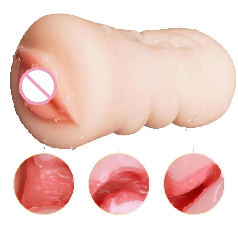 New Top 3-in-1 Men's Soft TPE Aircraft Cup, Realistic Vagina Oral Anal Male Masturbator, Reusable Pocket Pussy Blowjob Sex Toys view 2