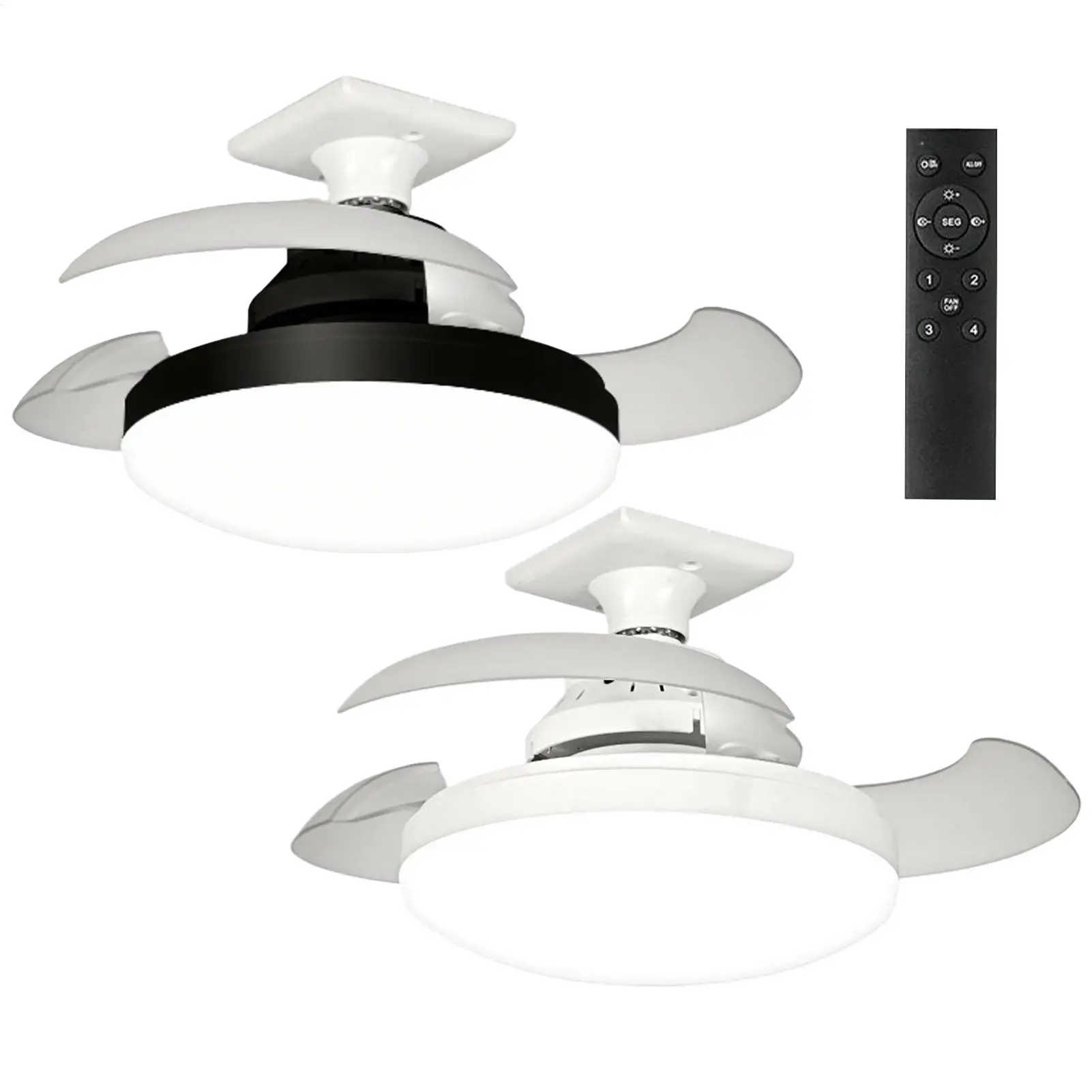 ライトとリモートリモコン付きシーリングファン-格納式シーリングファン-多機能ノイズレスブロワー-省スペースデバイス