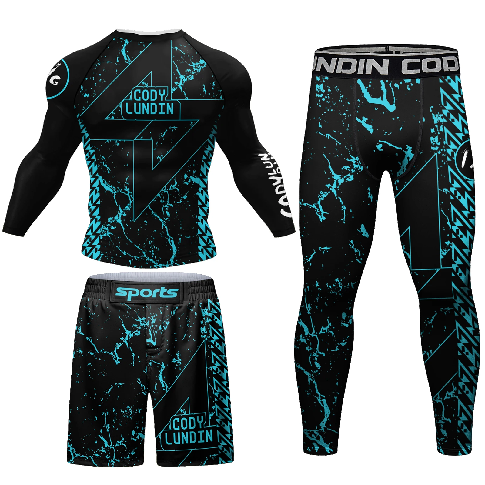 Factory Direct Sales Gym Outdoor Brazilian Jiu-Jitsu kimono Rashguard 4PCS/Sets Cody Lundin Muay Thai Taekwondo MMA Uniform