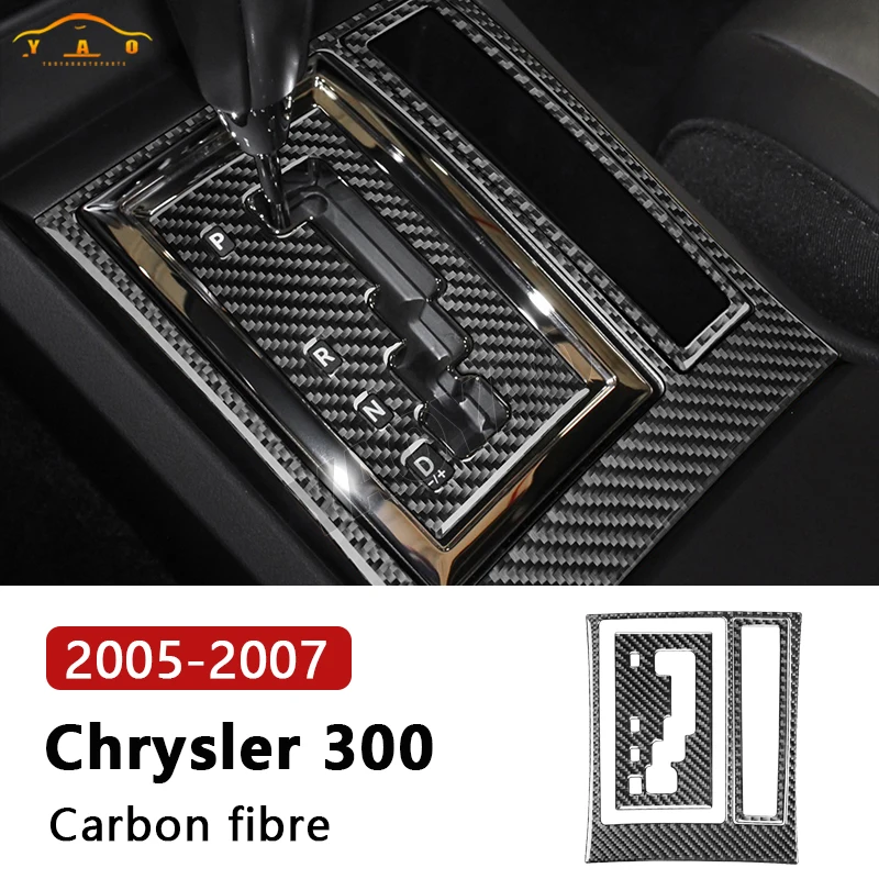 

Car Accessories For Chrysler 300 2005 2006 2007 Carbon Fiber Car Gear Shift Panel Sticker