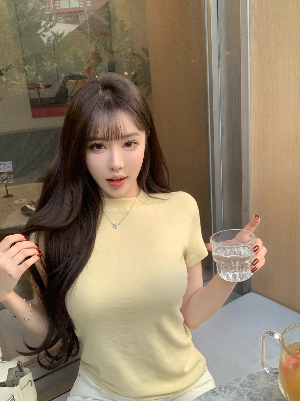 

Ele Knitted Top Women's Faionable ort Sve T-irt oulder Width Regular Polyester round Ne Commute Sle Winter...