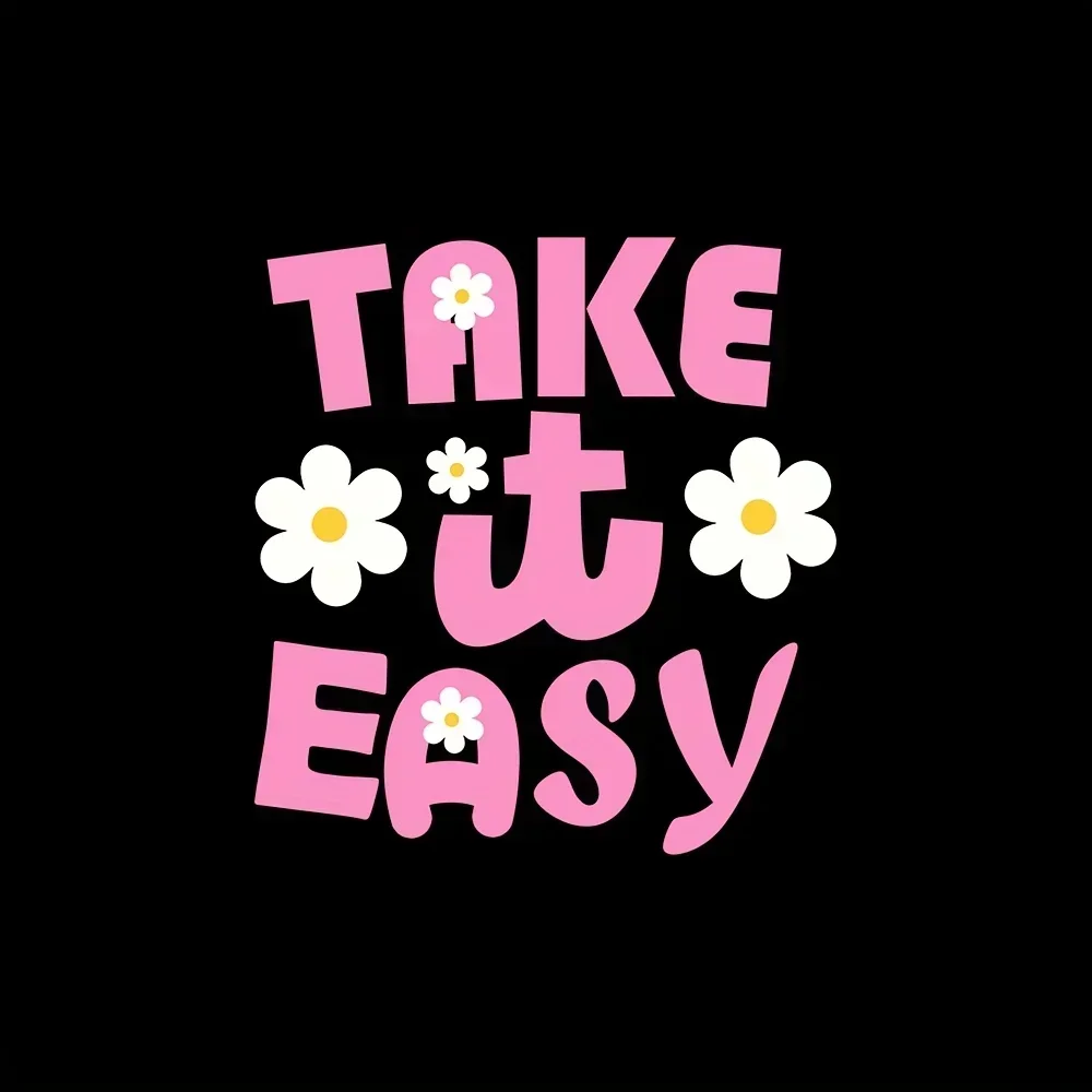 

1 шт., автомобильная наклейка «Take It Easy», наклейка с изображением ромашки, мотоциклетная наклейка для автомобиля, эстетическое обновление и позитивное выражение