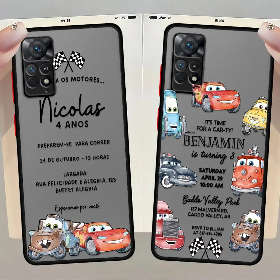 Чехол для телефона Disney Lightning McQueen Cars для Xiaomi Redmi Note 11 12 13 Pro Plus 12S 10s 9s 11s 14 Pro Soft Cover