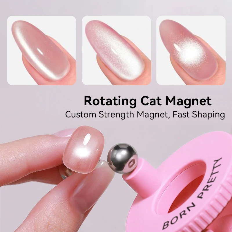 Rotating Cat Magnet Eye Stick,Automatic Suction Nail Art,Wide Light French Magnetic Pen,Magnet for Gel Polish,  Multifunctional,