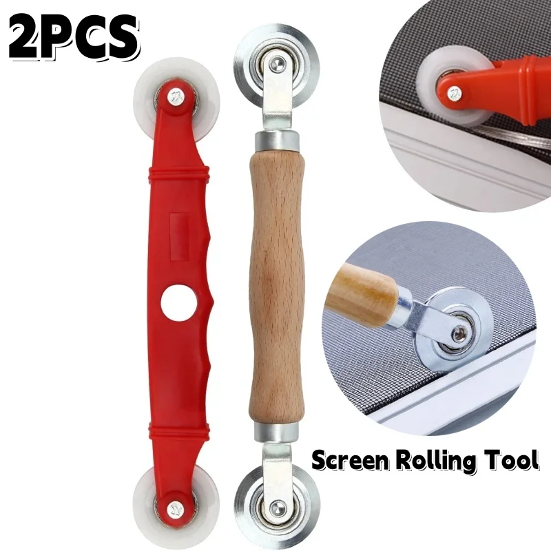 2Pcs Metal / Nylon Screen Rolling Tool,for Double Window Installation Hand Spline Roller Household Durable Screen Door Windows