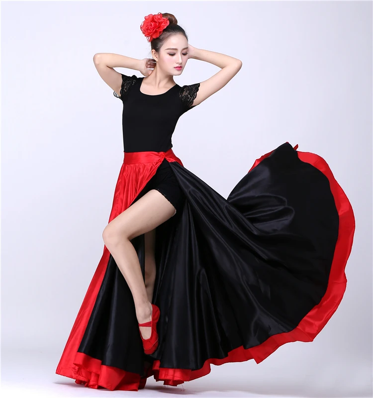 Performance Dance Clothes Big Swing Skirt Belly Dance Spanish Bullfight Dance Skirt Practice Skirt Long Skirt Flamenco Costume