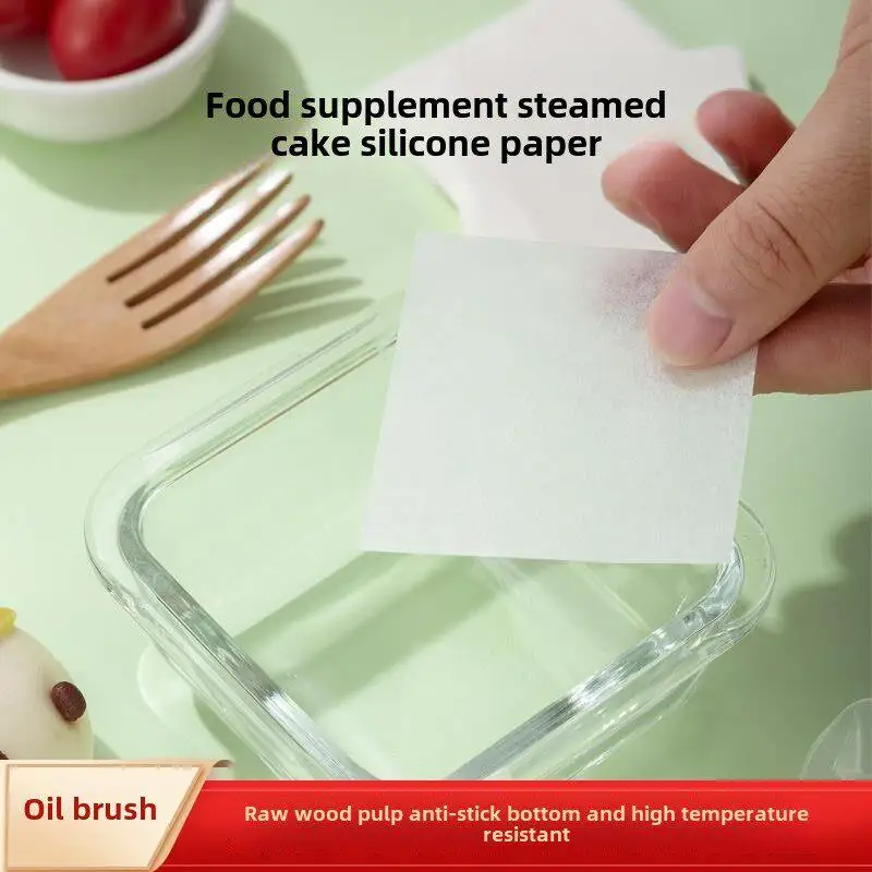 Baby Food Supplement Steamed Cake Baking Oven Bread Baking Paper Silicone Oil Paper Home Use Baking Utensils Steamed Cake
