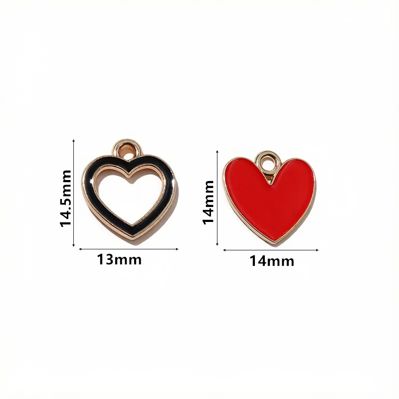 20pcs Enamel Heart Charms Pendant DIY Jewelry Making Accessories for Earrings Necklaces Bracelet Findings