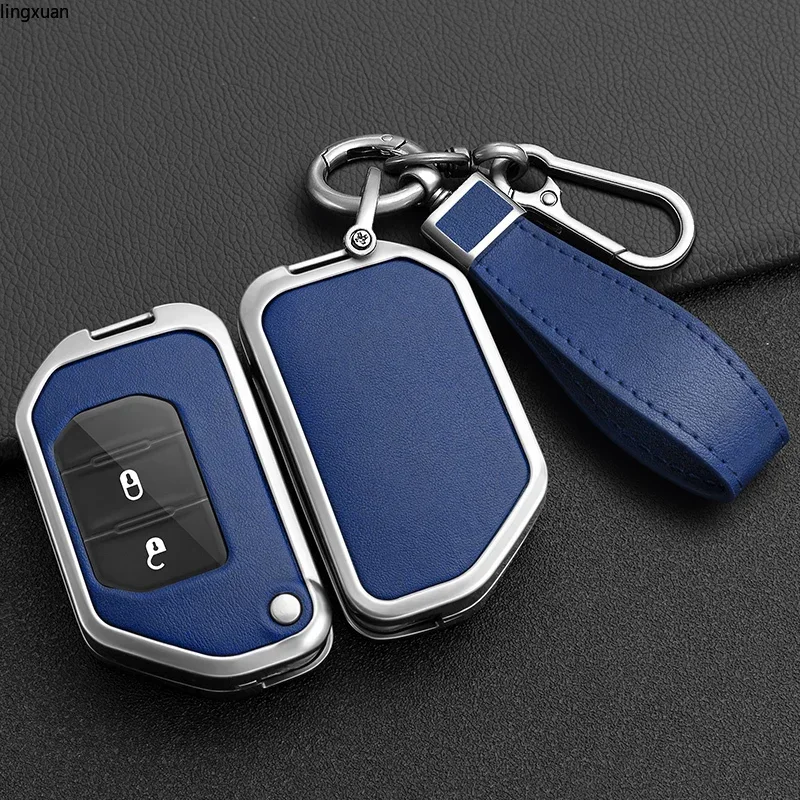 

Zinc Alloy Leather Car Key Case Cover For Jeep Gladiator JT Sahara JLU Wrangler JL Rubicon 2018 2019 2 3 4 Button Flip Remote